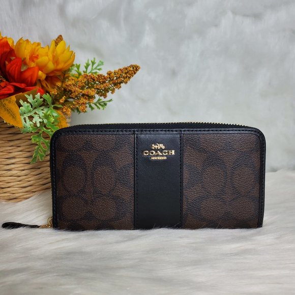 Coach Handbags - COACH ACCORDION ZIP WALLET IN SIGNATURE CANVAS